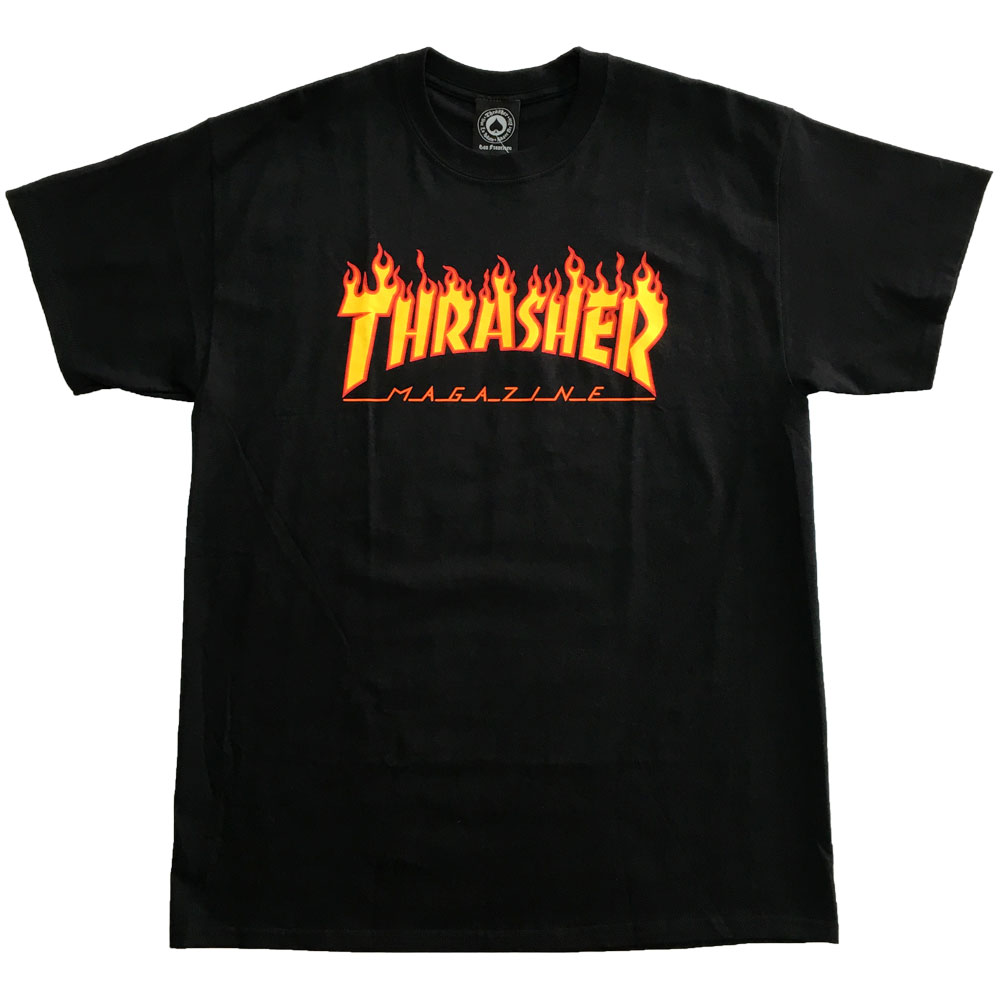 Camiseta THRASHER Flame Logo Negra - Original Única