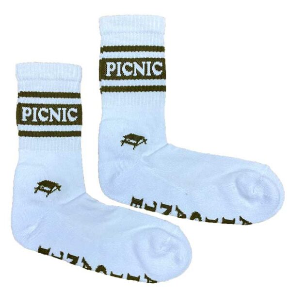 Calcetines PICNIC White/Olive Green - Imagen 4