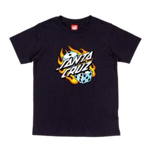 Camiseta SANTA CRUZ Flaming Dice Black Junior