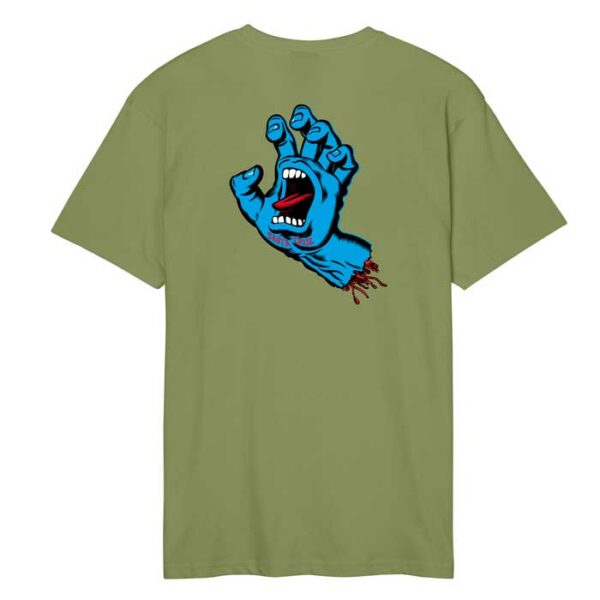 Camiseta SANTA CRUZ Screaming Hand Militari Green - Imagen 2