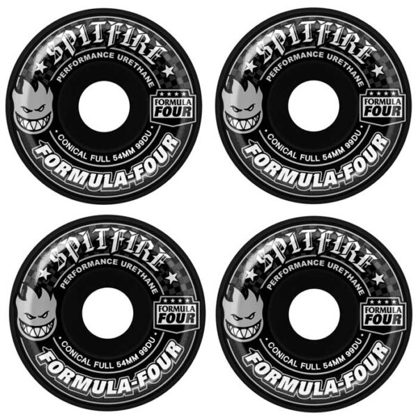 Ruedas SPITFIRE F4 Conical Full Black 99A/54mm - Imagen 2