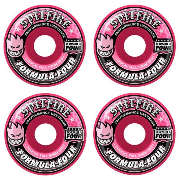 Ruedas SPITFIRE F4 Conical Full Pink 99A/53mm - Imagen 2
