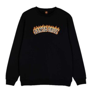 Sudadera SANTA CRUZ Burnt Collegiate Crew Black